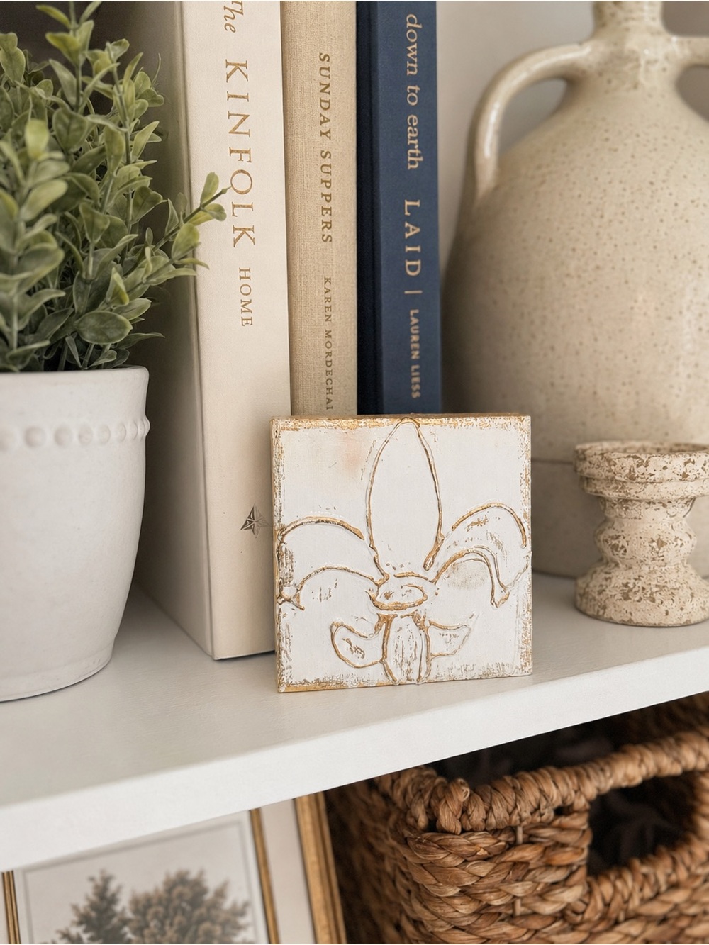 Rustic Fleur-de-Lis Mini Canvas Wall Art | Hand-Painted Farmhouse Decor